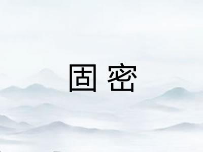 固密 固密