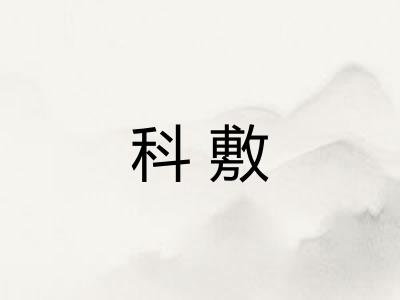 科敷 科敷