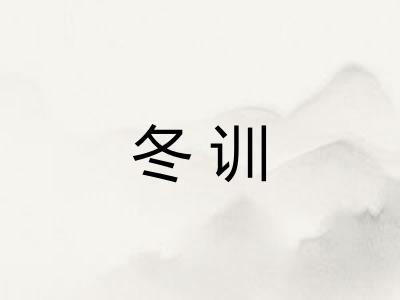 冬训 冬训