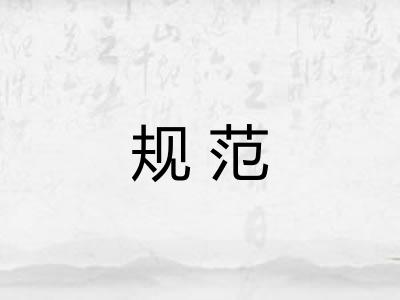 规范 规范