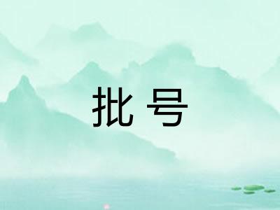 批号