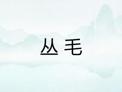 丛毛 丛毛