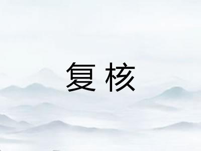 复核 复核