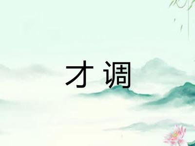 才调 才调