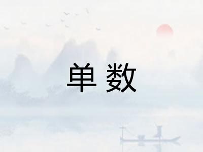 单数 单数