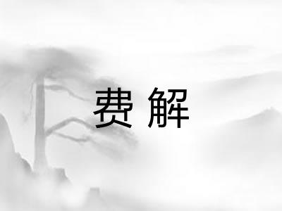 费解 费解