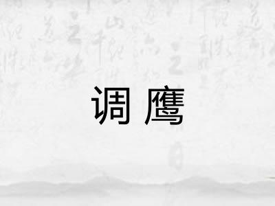 调鹰 调鹰