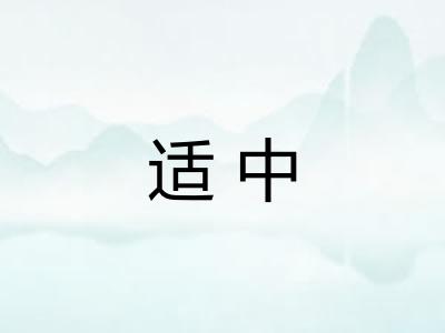 适中 适中