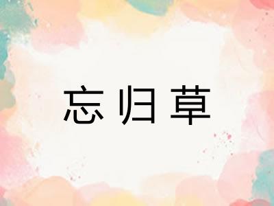 忘归草 忘归草