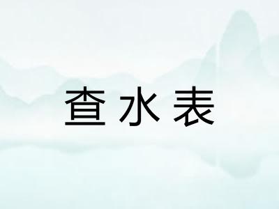 查水表 查水表