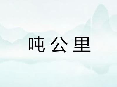 吨公里 吨公里