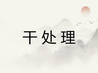 干处理 干处理