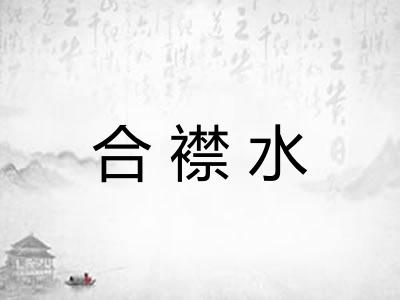 合襟水