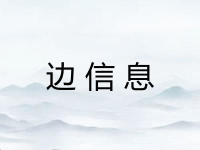 边信息 边信息