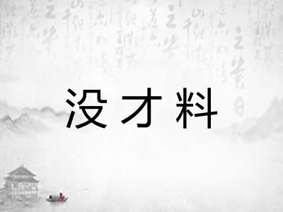 没才料 没才料