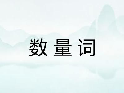 数量词 数量词