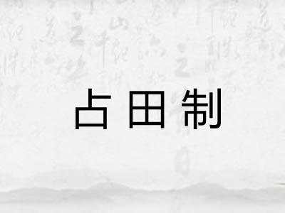 占田制 占田制