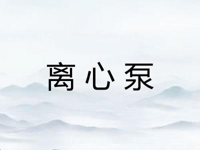 离心泵 离心泵