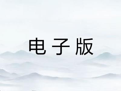 电子版 电子版