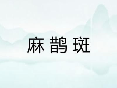 麻鹊斑 麻鹊斑