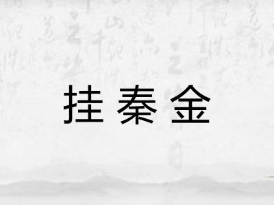 挂秦金 挂秦金