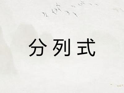分列式 分列式