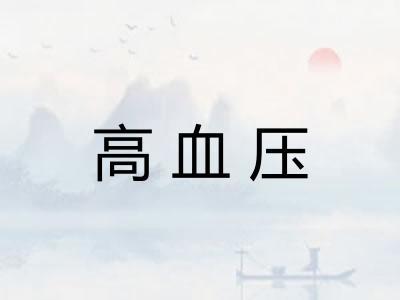 高血压 高血压