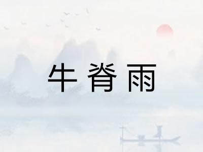 牛脊雨 牛脊雨