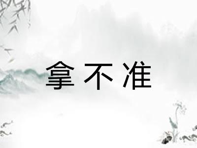 拿不准 拿不准