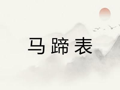 马蹄表