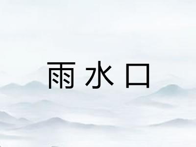 雨水口 雨水口