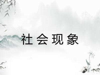 社会现象 社会现象