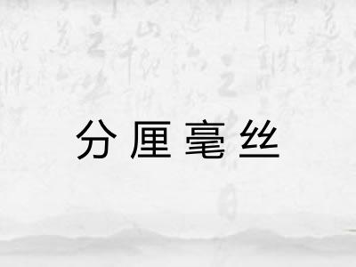 分厘毫丝 分厘毫丝