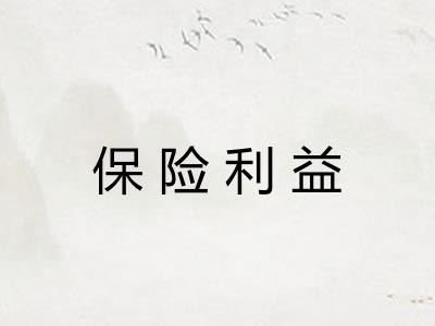 保险利益 保险利益