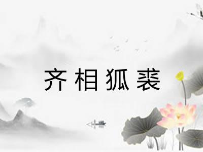 齐相狐裘 齐相狐裘