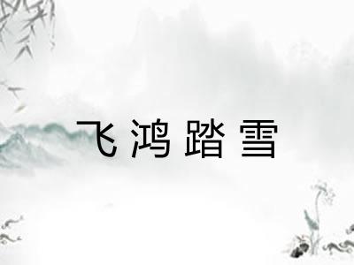 飞鸿踏雪