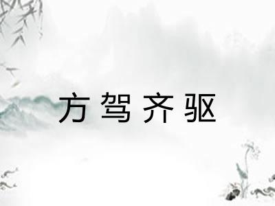 方驾齐驱 方驾齐驱