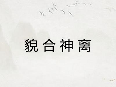 貌合神离 貌合神离