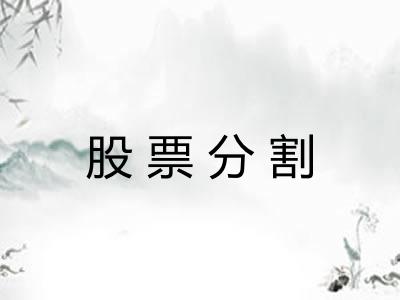 股票分割 股票分割