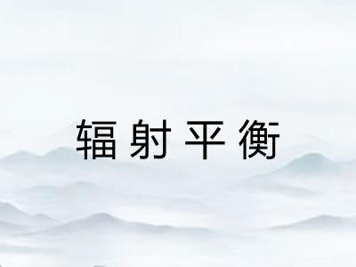 辐射平衡 辐射平衡