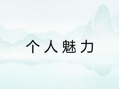 个人魅力 个人魅力