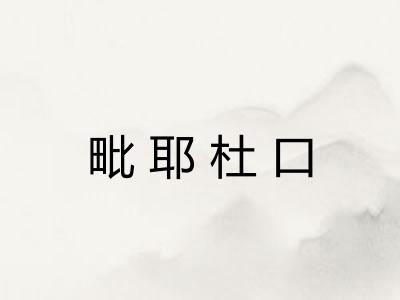 毗耶杜口 毗耶杜口