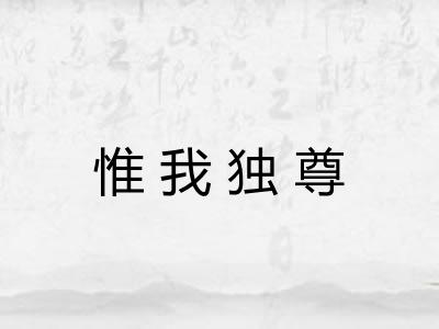 惟我独尊 惟我独尊