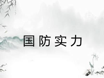 国防实力 国防实力