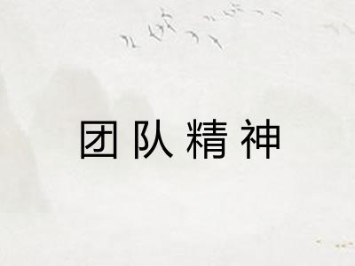 团队精神 团队精神