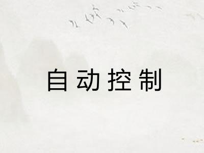 自动控制 自动控制