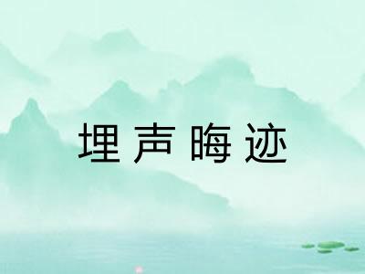 埋声晦迹 埋声晦迹