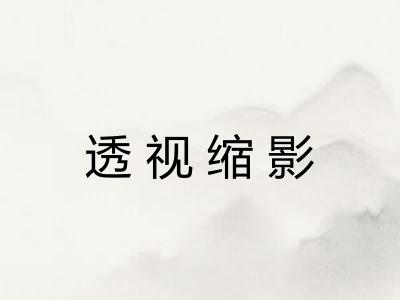 透视缩影 透视缩影