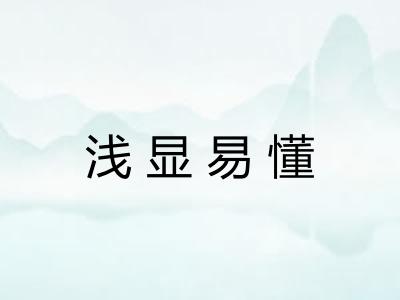 浅显易懂 浅显易懂