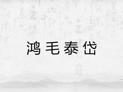 鸿毛泰岱